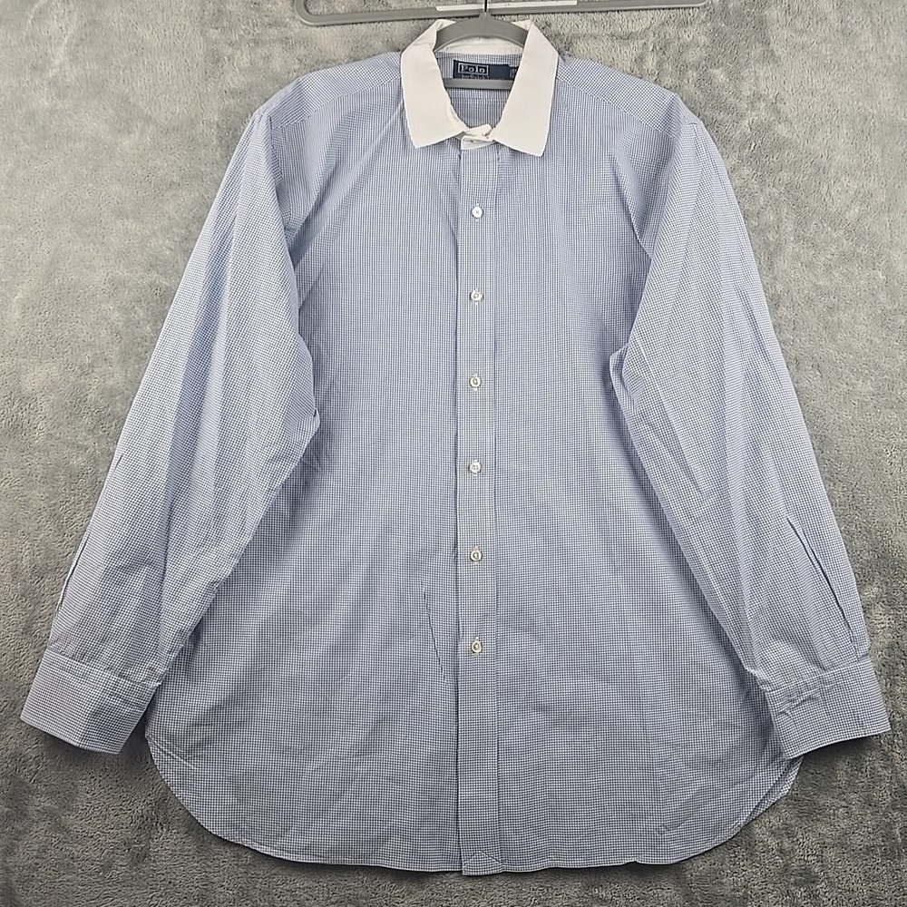 Vintage Ralph Lauren Bleecker 867 Shirt Men's‎ Size 17 / 34 Check Long Sleeve